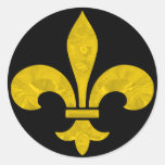 Corte de la hoja de oro de la flor de lis etiqueta