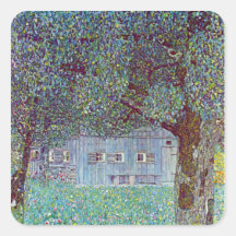 Cortijo en Austria septentrional de Gustavo Klimt Pegatina Cuadradas