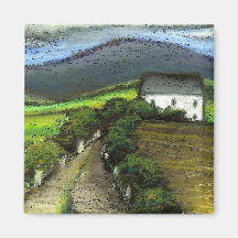 Cortijo irlandés viejo imán de nevera