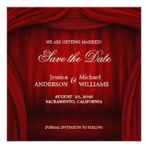 Cortina roja - ahorre la invitación de la fecha