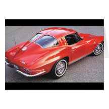 Corvette del rojo del día de padre tarjeton