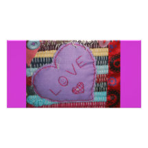 Cosido en AMOR Tarjeta Con Foto Personalizada