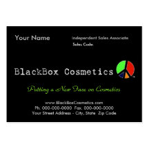 Cosméticos de la caja negra, ventas independientes tarjetas de visita