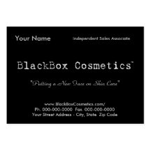 Cosméticos de la caja negra, ventas independientes tarjeta de visita
