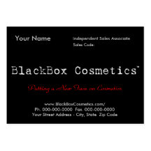 Cosméticos de la caja negra, ventas independientes tarjetas de visita