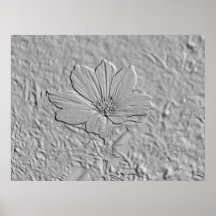 Cosmos grabado en relieve de la plata de la mirada posters