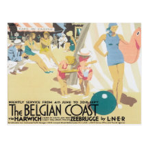 Costa belga Bélgica del vintage Postales