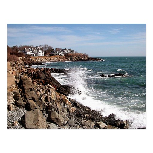 Costa costa rocosa del puerto de York, Maine Postales