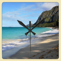 Costa de la isla hawaiana reloj de pared