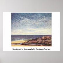 Costa de mar en Normandía de Gustave Courbet Poster