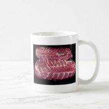 Costillas de cerdo tazas de café
