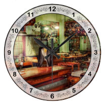 Costura - industrial - de la tienda del sudor reloj de pared