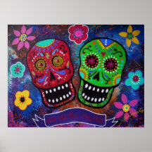 COUPLE DIA DE LOS MUERTOS POSTER