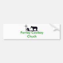 cowboy_and_cross, vaquero Chuch de Forney Pegatina De Parachoque