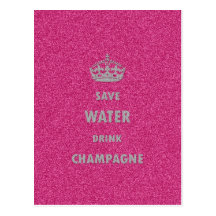 Cr femenino fresco hermoso del champán de la bebid tarjetas postales