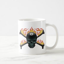Cráneo 8 el flamear taza de café