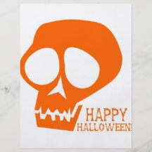 ¡Cráneo anaranjado maravilloso - feliz Halloween! Tarjeta Publicitaria