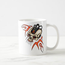 Cráneo atado con alambre del Cyborg Taza De Café