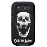 Cráneo blanco negro clásico elegante simple fresco samsung galaxy s3 fundas