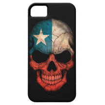 Cráneo chileno de la bandera en negro iPhone 5 carcasa