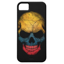 Cráneo colombino de la bandera en negro iPhone 5 Case-Mate coberturas