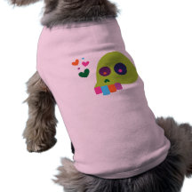 Cráneo colorido del arco iris camisetas de perro