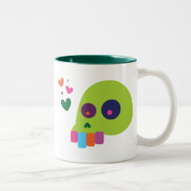 Cráneo colorido del arco iris taza