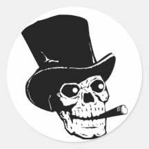 Cráneo con el sombrero de copa pegatinas  