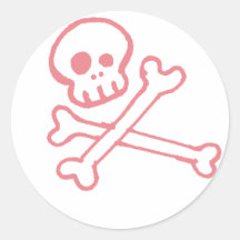 Cráneo de Crossbones& Etiqueta Redonda