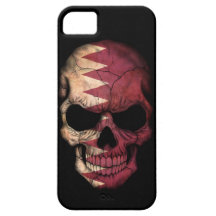 Cráneo de la bandera de Qatar en negro iPhone 5 Cárcasas