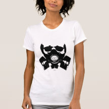 Cráneo de la careta antigás camisetas