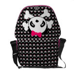 Cráneo de la panda y la bolsa de mensajero de la b bolsas de mensajería