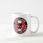 Cráneo de la seguridad del zombi de la patria - ro tazas de café