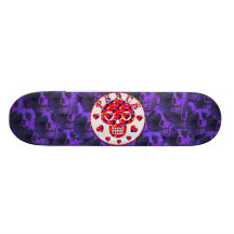 Cráneo de los corazones de la paz tablas de patinar