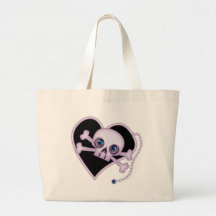 Cráneo de neón púrpura bolsas