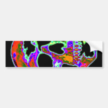 Cráneo de Psychedellic Etiqueta De Parachoque