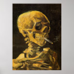 Cráneo de Van Gogh con el cigarrillo ardiente Poster