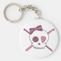 Cráneo del arte (rosa) llaveros