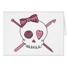Cráneo del arte (rosa) tarjeta