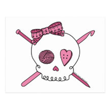 Cráneo del arte (rosa) tarjetas postales