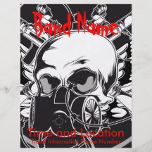 Cráneo del aviador de la banda y careta antigás flyer personalizado