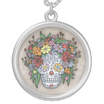 Cráneo del azúcar de Flowerhair Colgante Personalizado