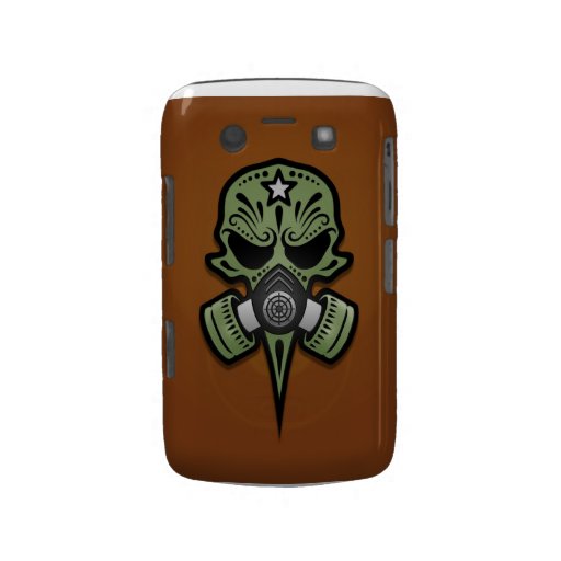 Cráneo del azúcar de la careta antigás, verde blackberry bold cárcasas
