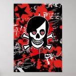 Cráneo del chica de Emo Posters