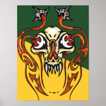 Cráneo del Cyborg con los colmillos Poster