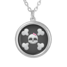 Cráneo del dibujo animado de los chicas con el arc joyeria personalizada