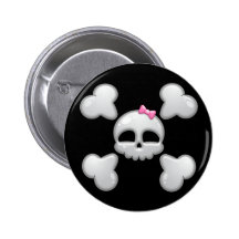 Cráneo del dibujo animado de los chicas con el arc pins