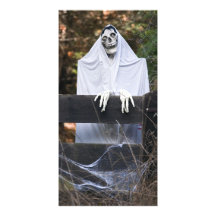 Cráneo del fantasma de Halloween - tarjeta de la f Tarjeta Personal Con Foto