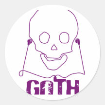 Cráneo del gótico - punk alternativo de la roca de pegatinas redondas