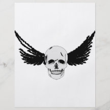 Cráneo del Grunge con las alas Tarjetas Informativas